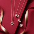 J.ESTINA Eterno Heart Silver Rose Gold Necklace