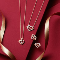 J.ESTINA Eterno Heart Silver Rose Gold Necklace