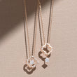 J.ESTINA CLOVIA DUELLO Silver Rose Gold Plated Necklace