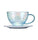Starbucks Blue Glass Cup Cherry Blossom 2022 Ceramic Saucer 237ml