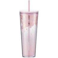 Starbucks 2022 Cherry Blossom Pink Cold Cup with Fall Petals design, 710ml capacity, featuring a limited edition floral print for spring enthusiasts.